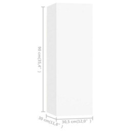 Berkfield Tv Cabinets 4 Pcs White 30.5X30X90 Cm Engineered Wood - thumbnail 5