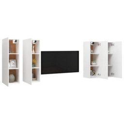 Berkfield Tv Cabinets 4 Pcs White 30.5X30X90 Cm Engineered Wood - thumbnail 3