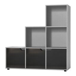 Urbn-Living 6-Cube Step Shelving Unit With Wooden Door - thumbnail 4