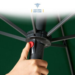 Sunmer 2M Push-Up Garden Parasol Sun Shading Umbrella With Tilt, Water Repellent Polyester, Powder-Coated Steel Frame - Green - thumbnail 5