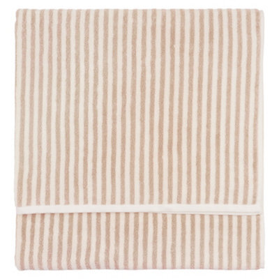 Yard Hebden Striped 100% Cotton Xl Bath Sheet, Natural, 100 X 180Cm - image 1