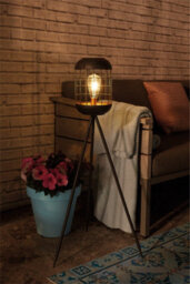 Netagon Garden Outdoor Solar Powered Led Black & Copper Tripod Lamp Light - thumbnail 3