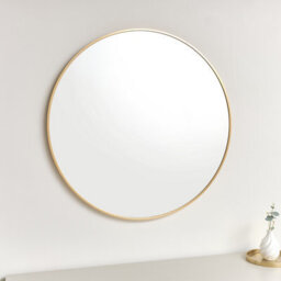 Melody Maison Large Round Antique Gold Wall Mirror - 80Cm X 80Cm - thumbnail 3
