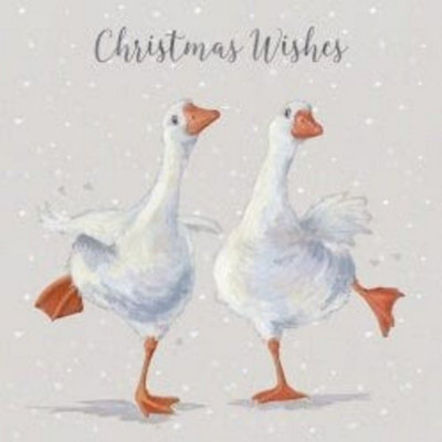 Wrendale Designs Dancing On Ice Luxury Christmas Cards - Box Of 8, 16 X 16 Cm, Biodegradable Glitter, Envelopes Included