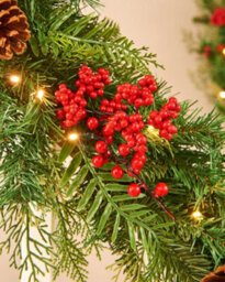 WeRChristmas 9 Ft Pre-Lit Artificial Christmas Garland With Pinecones And Red Berries, 50 Warm White Leds - thumbnail 6