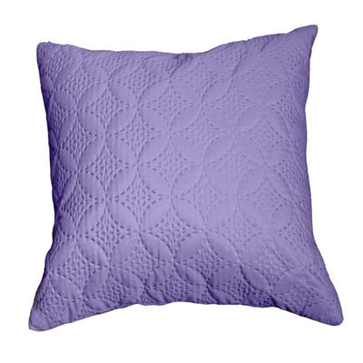 Homescapes Ultrasonic Mauve Quilted Embossed Cushion Cover, 40 X 40 Cm