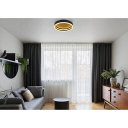 Luminosa Lighting Luminosa Hedi 30Cm Integrated Led Semi Flush Ceiling Light Matt Black Led 3000K - thumbnail 5