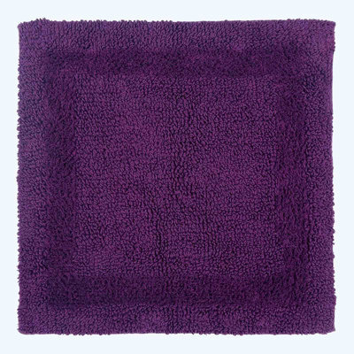 Homescapes Luxury Reversible Cotton Shower Mat - Plum - image 1