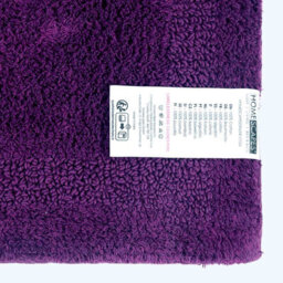 Homescapes Luxury Reversible Cotton Shower Mat - Plum - thumbnail 3