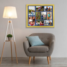 AK Frames 20X16 Gold Sleek Multi Photo Frame With Blue Mount - Holds 9 Apertures (2X) 7X5, (7X) 6X4 Photos - thumbnail 3