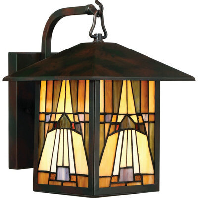 Stylish Outdoor Ip44 Wall Light In Valiant Bronze With Led E27 Bulb