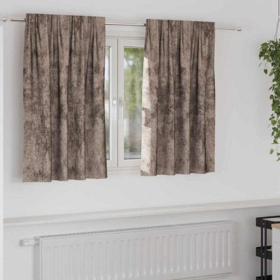 Berkfield Curtain With Curtains 2 Pcs Cappuccino 140 X 140 Cm Velvet - image 1