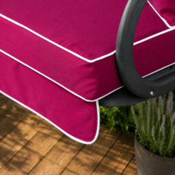 Alfresia Roma 3-Seater Swing Seat Charcoal Frame With Luxury Wine Red Cushions - thumbnail 5