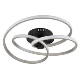 Luminosa Lighting Luminosa Glyxar Silver Integrated Led Semi Flush Ceiling Light Matt Black Led 3000K - thumbnail 2