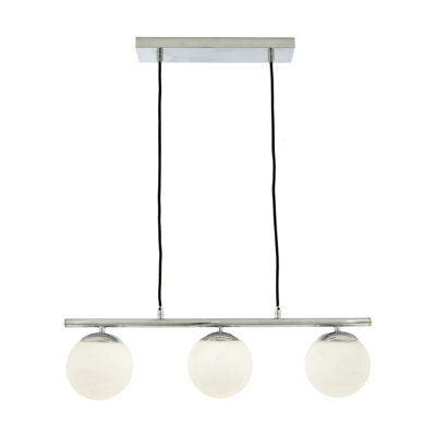 Pacific Lifestyle Asterope 3 White Orb And Shiny Chrome Metal Pendant - image 1