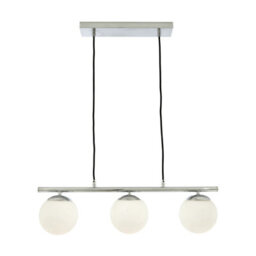 Pacific Lifestyle Asterope 3 White Orb And Shiny Chrome Metal Pendant