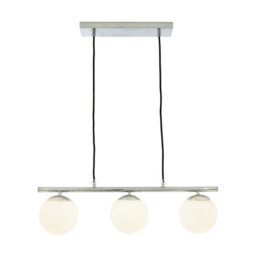 Pacific Lifestyle Asterope 3 White Orb And Shiny Chrome Metal Pendant - thumbnail 2