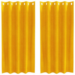 Berkfield Blackout Curtains With Eyelets 2 Pcs Mustard Yellow Velvet - thumbnail 2
