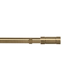 Unknown 28mm Fixed Length Metal Eyelet Curtain Pole Set In Antique Brass - Aspect Finial, 180Cm - thumbnail 1