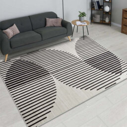 Ameha Printed Rug Modern Living Room Bedroom Area Carpets Stylish Abstract Lines Or Optical Wave Pattern Rugs 120X170 Cm - thumbnail 7