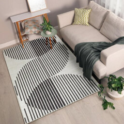 Ameha Printed Rug Modern Living Room Bedroom Area Carpets Stylish Abstract Lines Or Optical Wave Pattern Rugs 120X170 Cm - thumbnail 6