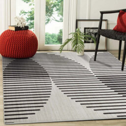 Ameha Printed Rug Modern Living Room Bedroom Area Carpets Stylish Abstract Lines Or Optical Wave Pattern Rugs 120X170 Cm - thumbnail 3