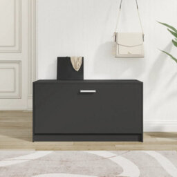 Vidaxl Shoe Bench Black 80X24X45 Cm Engineered Wood