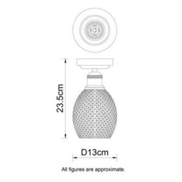 Cosylyte Auburn Bathroom Classic Faceted Glass Ceiling Flush Light - Matt Black - thumbnail 8