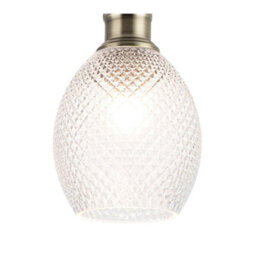 Cosylyte Auburn Bathroom Classic Faceted Glass Ceiling Flush Light - Matt Black - thumbnail 5