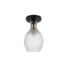 Cosylyte Auburn Bathroom Classic Faceted Glass Ceiling Flush Light - Matt Black - thumbnail 4