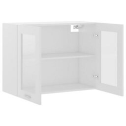 Berkfield Hanging Glass Cabinet White 80X31X60 Cm Engineered Wood - thumbnail 5
