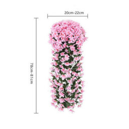 8 Pack Decorative Artificial Flowers: Vines, Hydrangeas For Hanging On The Wall, Roses - thumbnail 2