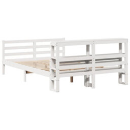 Berkfield Bed Frame With Headboard Without Mattress White 150X200 Cm King Size - thumbnail 6