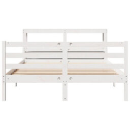 Berkfield Bed Frame With Headboard Without Mattress White 150X200 Cm King Size - thumbnail 4