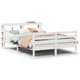 Berkfield Bed Frame With Headboard Without Mattress White 150X200 Cm King Size - thumbnail 2