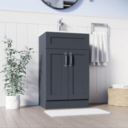 Belofay Grey 500mm Freestanding Bathroom Vanity Unit With Basin With 1 Tap Hole