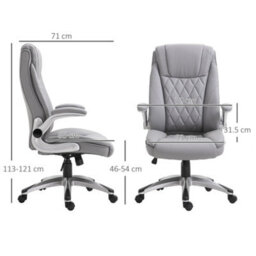 Vinsetto High Back Executive Office Chair Home Swivel Grey - thumbnail 3