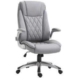 Vinsetto High Back Executive Office Chair Home Swivel Grey - thumbnail 2