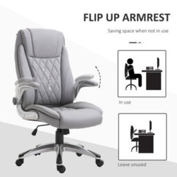 Vinsetto High Back Executive Office Chair Home Swivel Grey - thumbnail 6