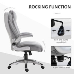 Vinsetto High Back Executive Office Chair Home Swivel Grey - thumbnail 5