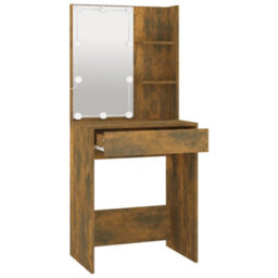 Walplus Dressing Table With Led Smoked Oak 60X40X140 Cm - thumbnail 4