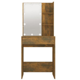 Walplus Dressing Table With Led Smoked Oak 60X40X140 Cm - thumbnail 5