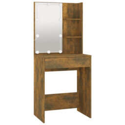 Walplus Dressing Table With Led Smoked Oak 60X40X140 Cm - thumbnail 3