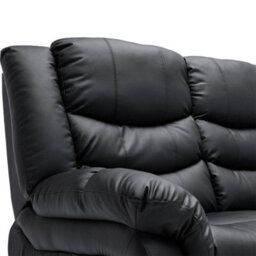 More4Homes Seattle Manual Recliner Bonded Leather 1+3 Seater Sofa Set (Black) - thumbnail 7