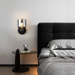 Harper Living Modern Wall Light, Indoor Wall Lamp With Matt Black Finish & Smoked Glass Shade, Wall Sconce Lights - thumbnail 5
