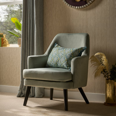 Kenver Green Velvet Effect Relaxer Chair (H)895mm (W)720mm (D)735mm - image 1