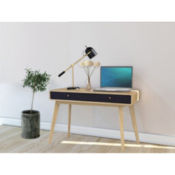 Dorel Cassie 2 Drawer Desk In Oak Look Black - thumbnail 2