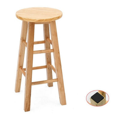 Wooden Pub Dining High Seat 60Cm Bar Stool Kitchen Breakfast Chair Seat - image 1