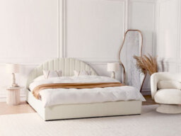 Beliani Ottoman Bed Boucle Chadenet 180 X 200 Cm (Eu Super King) Off-White - thumbnail 2