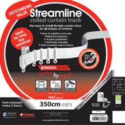Speedy 3.5M Bendable Curtain Track For Straight & Bay Window Rail Top Or Face Fix All Fixings - thumbnail 1